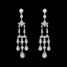 Genuine Diamonds Chandelier Earring 3.5 Carat White Gold Hanging Jewelry Women
