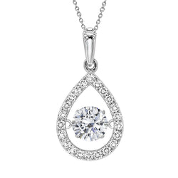 Genuine Diamonds Pendant Necklace 2.15 Carats Prong Set White Gold 14K