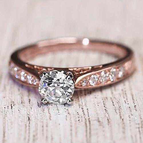  Genuine Engagement Ring 1.50 Carats 14K Two Tone