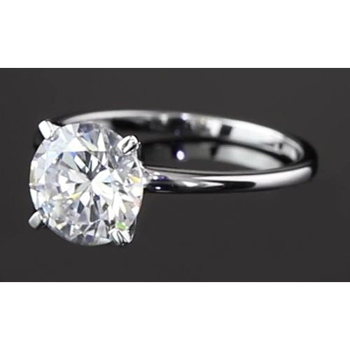 Genuine Four Prong Setting Solitaire Round Diamond Engagement Ring 2 Carats