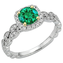 High-End Colombian Emerald Colored Stone Ring 2.50 ct – front view