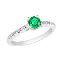 Cathedral Setting Emerald Precious Stone Ring 1 ct – 14 Karat