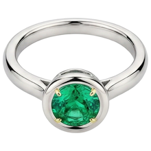 Emerald Gemstone Ring 2-ct Two-Tone 14K Gold – profile view