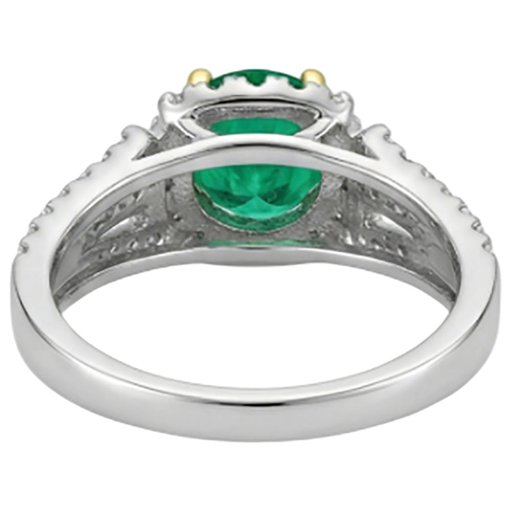 Earth-Mined Emerald Gemstone Ring – back view