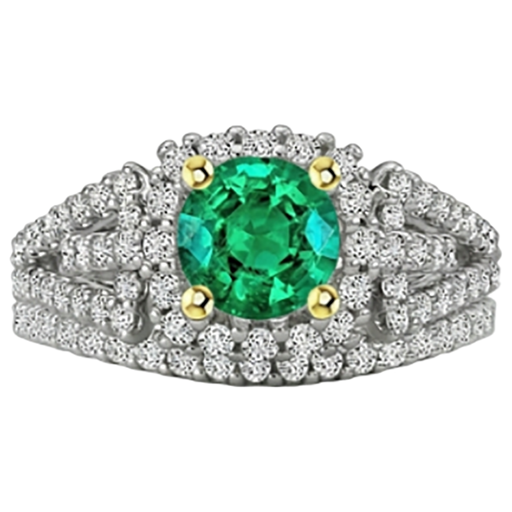 Earth-Mined Emerald Gemstone Ring – angle view
