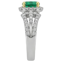 Emerald Gemstone Ring 2.50-ct Two-Tone 14K Gold – top view