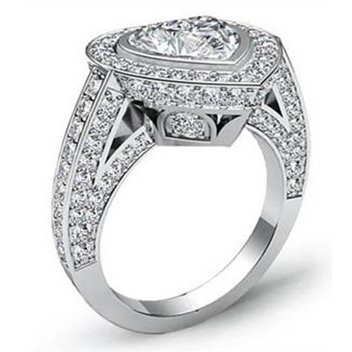 Genuine Halo Diamond Wedding Ring Lady Fine 6.35 Carats Jewelry