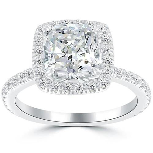  Genuine Halo Engagement Ring 3.75 Carats