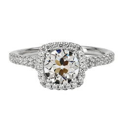 Genuine Halo Engagement Ring Round Old Miner Diamond White Gold 5 Carats