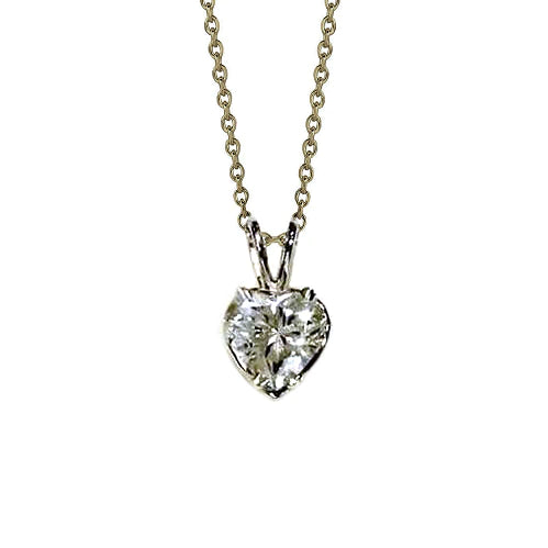 Genuine Heart Cut Diamond Necklace Pendant 1.50 Carat Women Gold Jewelry