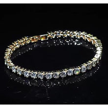 Genuine Ladies Diamond Tennis Bracelet 8 Carats Yellow Gold 14K Jewelry