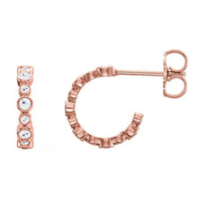 Genuine Ladies Open Hoop Earrings Old Miner Diamonds 13.50 Carats Rose Gold