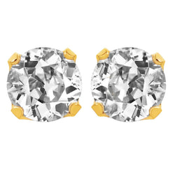 Genuine Large 10 Carat Round Diamond Earrings