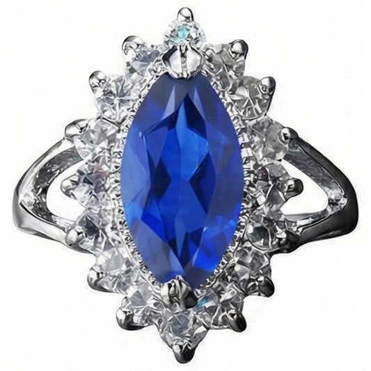 IGI CERTIFIED Genuine Marquise Sapphire Expensive Ring