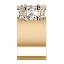 Genuine Men's Ring Rope Wave 5 Stone Band Black Gold Accents 3.75 Carats