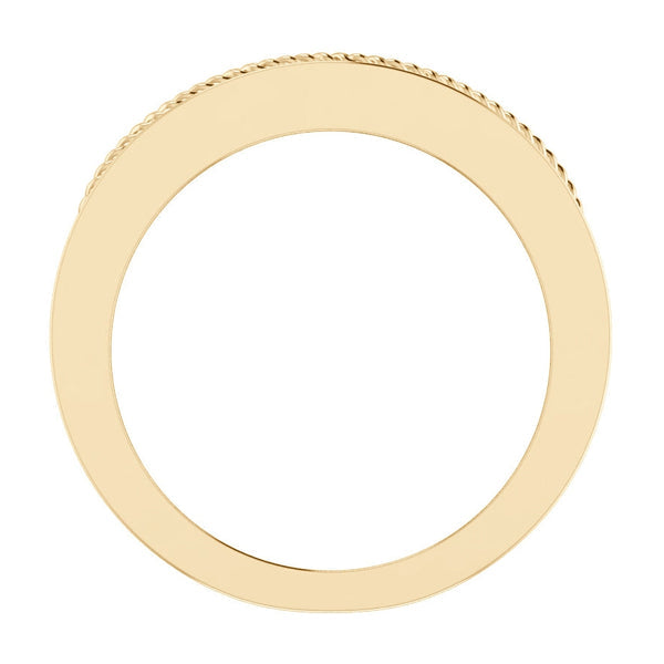 Genuine Men's Ring Rope Wave 5 Stone Band Black Gold Accents 3.75 Carats