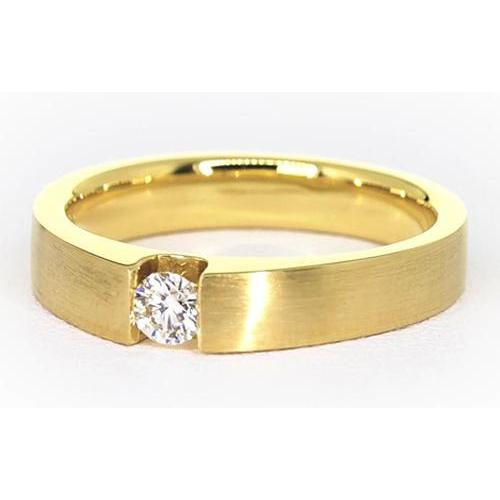 Genuine Men's Ring Yellow Gold 14K 0.75 Carats 