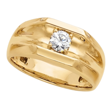 Genuine Natural Earth Mined DIAMOND ( NOT LAB GROWN ) Solitaire Engagement Men's Ring 0.50 Carats Yellow Gold 14K