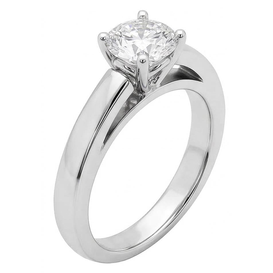 Genuine Natural Earth Mined Diamond Women Solitaire Engagement Ring 1.01 Ct. White Gold