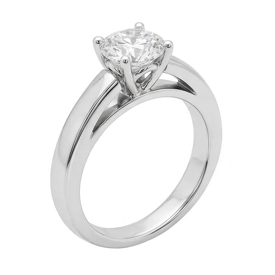 Genuine Natural Earth Mined Diamond Women Solitaire Engagement Ring 1.01 Ct. White Gold