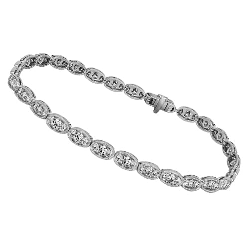 Genuine Oval Diamond Tennis Bracelet Round Cut 4 Carats Women's Gold Jewelry