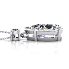 Genuine Pear Diamond Pendant Necklace Prong Set 2 Stone