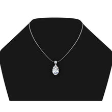 Genuine Pear Diamond Pendant Necklace Prong Set 2 Stone