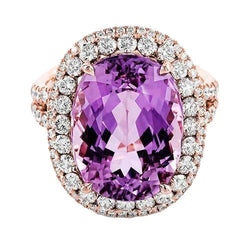 Genuine Purple Kunzite Crystal Ring