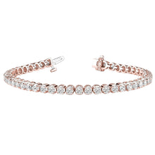 Genuine Rose Gold Women Round 7.50 Carats Tennis Bracelet