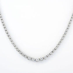 Genuine Round Cut Diamond Tennis Necklace White Gold Fine Jewelry 6 Ct