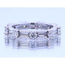 Genuine Round Diamond & Baguettes Anniversary Band 2.70 Carats Jewelry
