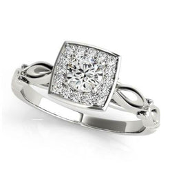 Genuine Round Diamond Engagement Anniversary Halo Ring 1.10 Carat WG 14K