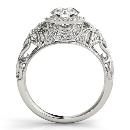 Genuine Round Diamond Engagement Anniversary Ring Vintage Style 2.0 Ct. 