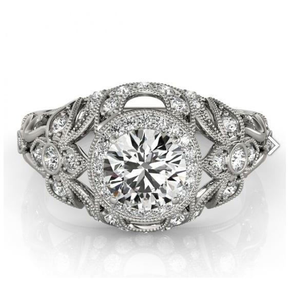 Genuine Round Diamond Engagement Anniversary Ring WG 14K