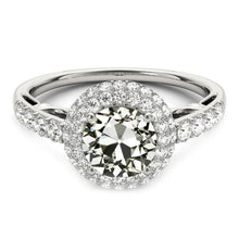 Genuine Round Diamond Old Miner Halo Ring 14K Gold 5 Carats Jewelry