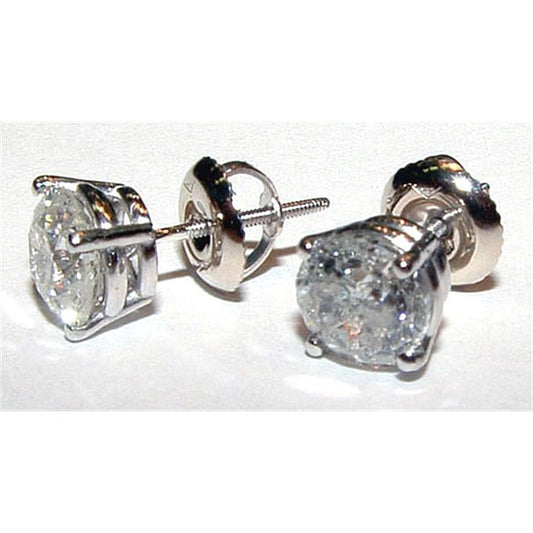 Genuine Round Diamond Stud Women Earrings 2.02 Ct