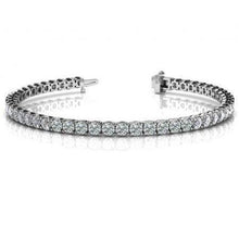 Genuine Round Diamond Tennis Bracelet 6 Carat White Gold 14K