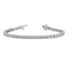 Genuine Round Diamond Tennis Bracelet Prong Set 10.10 Carat WG 14K