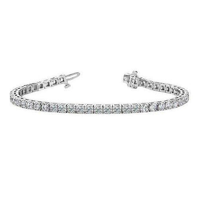 Genuine Round Diamond Tennis Bracelet Prong Set 10.10 Carat WG 14K
