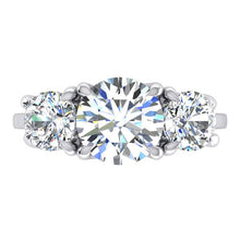 Genuine Round Diamond Three Stone Ring