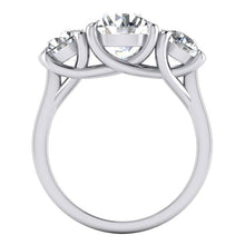 Genuine Round Diamond Three Stone Ring
