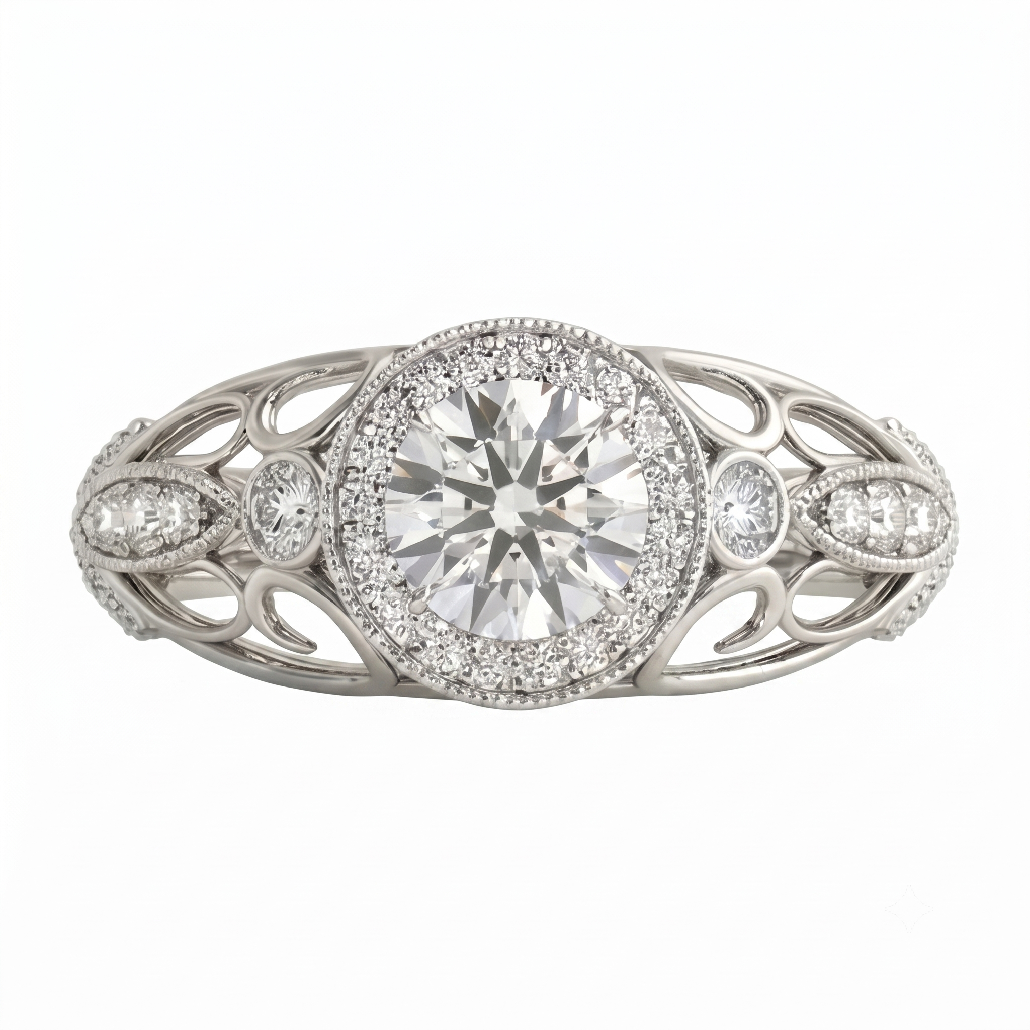 Genuine Round Natural Earth Mined DIAMOND ( NOT LAB GROWN ) Engagement Anniversary 1.10 Carat Fancy Ring WG 14K