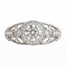 Genuine Round Natural Earth Mined DIAMOND ( NOT LAB GROWN ) Engagement Anniversary 1.10 Carat Fancy Ring WG 14K