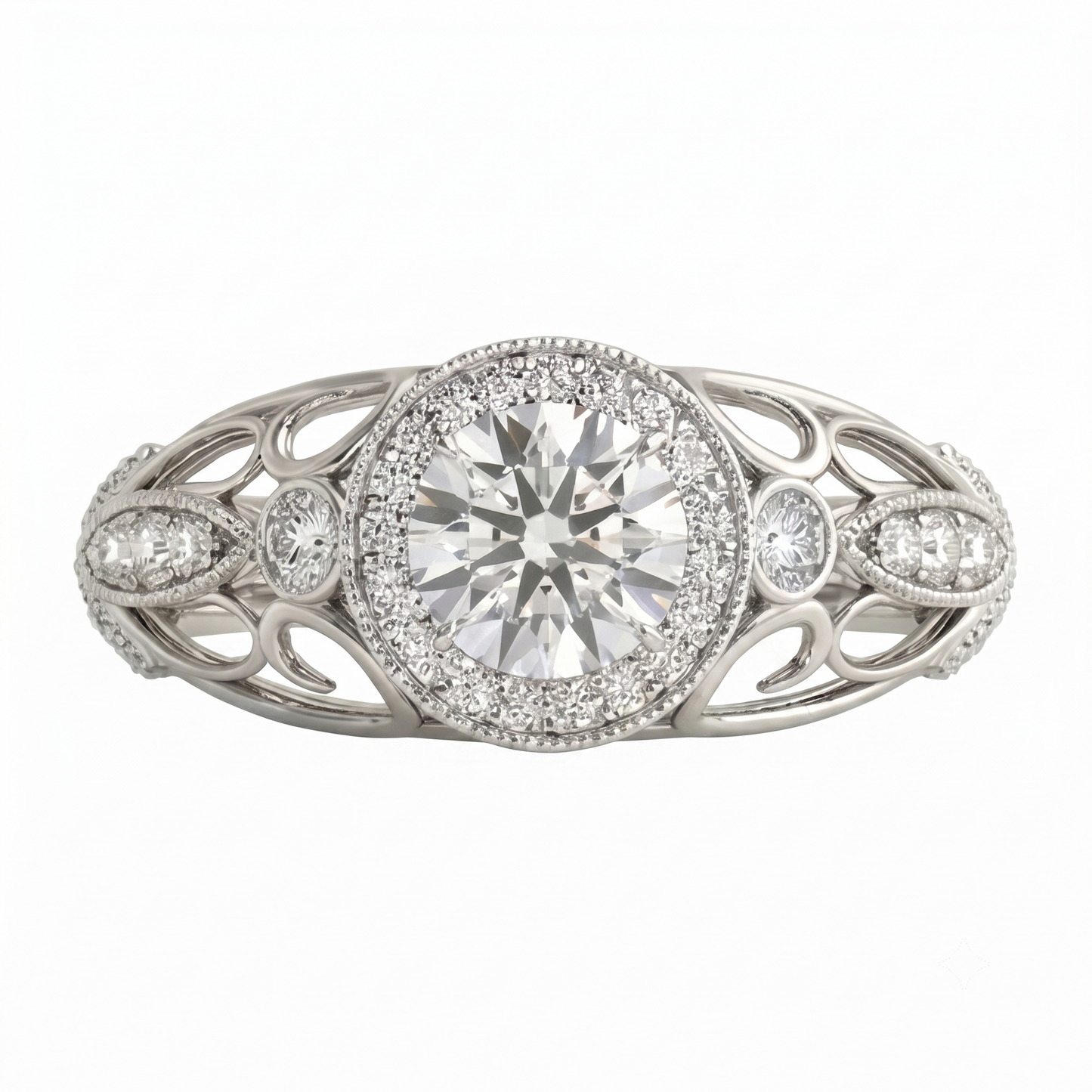 Genuine Round Natural Earth Mined DIAMOND ( NOT LAB GROWN ) Engagement Anniversary 1.10 Carat Fancy Ring WG 14K