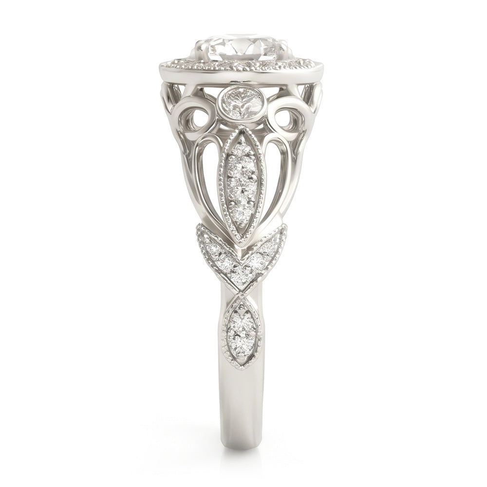Genuine Round Natural Earth Mined DIAMOND ( NOT LAB GROWN ) Engagement Anniversary 1.10 Carat Fancy Ring WG 14K