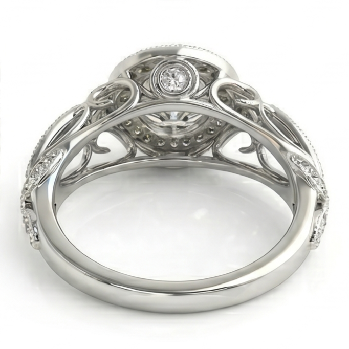 Genuine Round Natural Earth Mined DIAMOND ( NOT LAB GROWN ) Engagement Anniversary 1.10 Carat Fancy Ring WG 14K