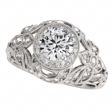 Genuine Round Natural Earth Mined DIAMOND ( NOT LAB GROWN ) Engagement Anniversary Ring Vintage Style 2.0 Ct. WG 14K