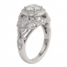 Genuine Round Natural Earth Mined DIAMOND ( NOT LAB GROWN ) Engagement Anniversary Ring Vintage Style 2.0 Ct. WG 14K
