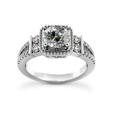 Genuine Round Old Mine Cut Diamond Engagement Ring Split Shank 3.75 Carats