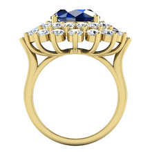 Genuine Sapphire and Diamond Cocktail Ring